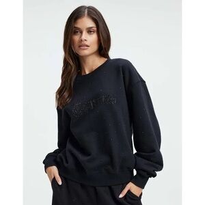 Good American Black Crew Neck Sweater